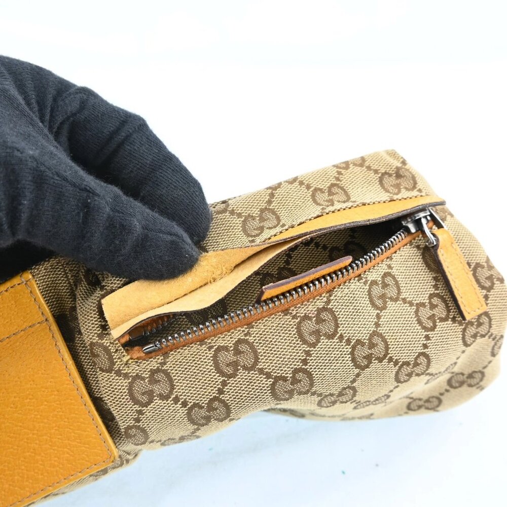 AUTHENTIC GUCCI GG Canvas Waist bag Beige Yellow bsj580-110825 - Picture 10 of 16